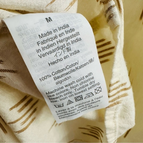 Madewell Tank Top Ruffle Strap Ikat Blouse Cream Dainty Cotton Summer Medium - Picture 6 of 6